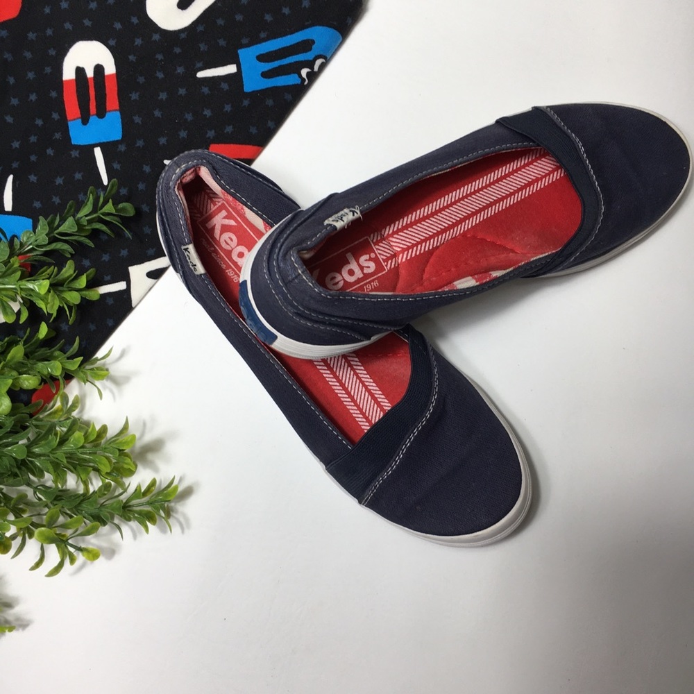 Keds Navy Blue, Canvas, Slip-On Shoe, sz 6